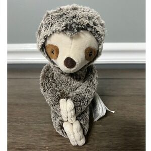 H&M Home Kids Sloth Plush Stuffed Animal Toy Gray Brown Soft Cuddly